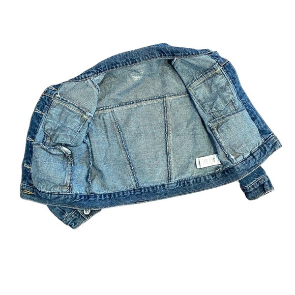 Levi's Jean Jacket Girl's Size 6X Blue Denim Cotton Trucker Plastic Button Cute - Picture 10 of 13
